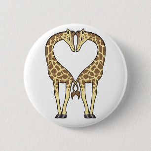 Giraffe Love Ronde Button 5,7 Cm