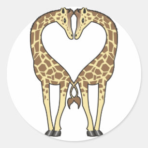 Giraffe Love Ronde Sticker