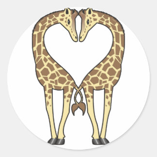 Giraffe Love Ronde Sticker