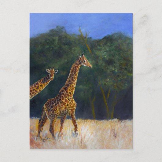 Giraffe Love Uitnodiging Briefkaart (Voorkant)