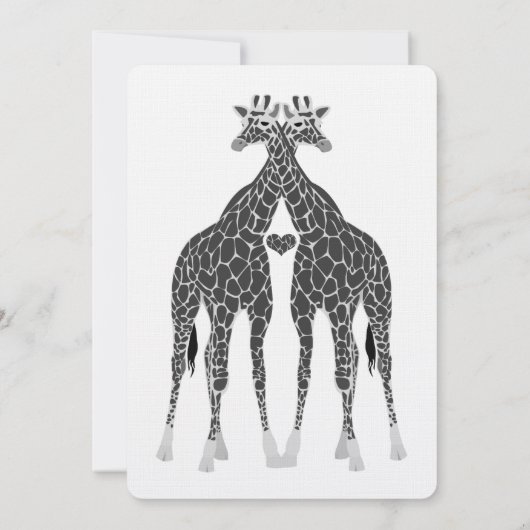 Giraffe Love Wedding Invitation Kaart (Achterkant)