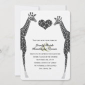 Giraffe Love Wedding Invitation Kaart (Voorkant)