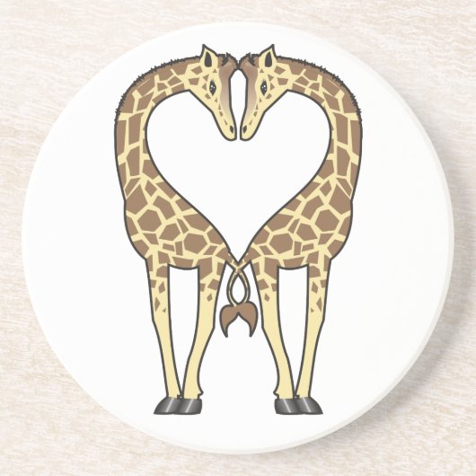 Giraffe Love Zandsteen Onderzetter (Voorkant)