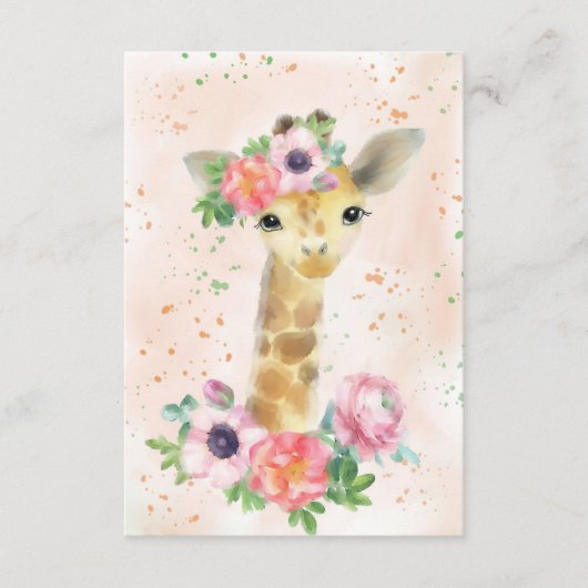 Giraffe Lover Baby Giraffe met ventilator Informatiekaartje (Voorkant)