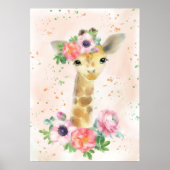 Giraffe Lover Baby Giraffe met ventilator Poster (Voorkant)