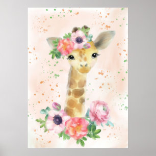 Giraffe Lover Baby Giraffe met ventilator Poster