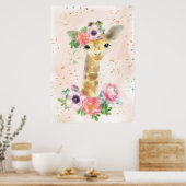 Giraffe Lover Baby Giraffe met ventilator Poster (Keuken)