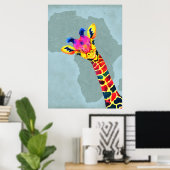 Giraffe Lover Baby Giraffe Peekaboo Poster (Thuiskantoor)