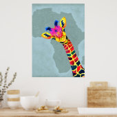 Giraffe Lover Baby Giraffe Peekaboo Poster (Keuken)