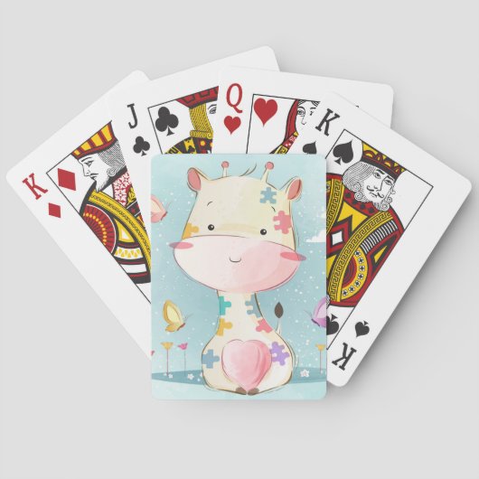 Giraffe Lover Baby Giraffe Pokerkaarten (Achterkant)