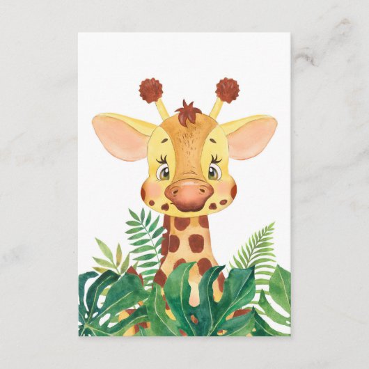 Giraffe Lover Cute Baby Giraffe Informatiekaartje (Voorkant)