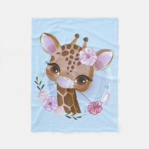 Giraffe Lover Cute Baby Giraffe met ventilator Fleece Deken