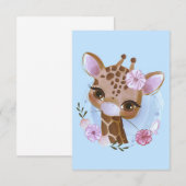 Giraffe Lover Cute Baby Giraffe met ventilator Informatiekaartje (Voorkant / Achterkant)