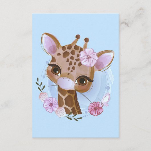 Giraffe Lover Cute Baby Giraffe met ventilator Informatiekaartje (Voorkant)