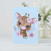 Giraffe Lover Cute Baby Giraffe met ventilator Informatiekaartje (Staand voorkant)