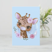 Giraffe Lover Cute Baby Giraffe met ventilator Kaart (Staand voorkant)
