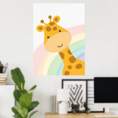 Giraffe Lover Cute Giraffe Peking Poster (Thuiskantoor)