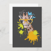 Giraffe Lover Cute Giraffe With Glasses Bedankkaart (Voorkant / Achterkant)