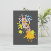 Giraffe Lover Cute Giraffe With Glasses Bedankkaart (Staand voorkant)