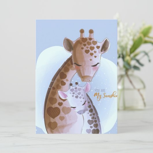 Giraffe Lover Cute Giraffes Bedankkaart (Staand voorkant)