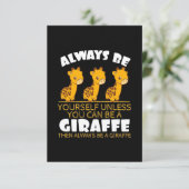 Giraffe Lover Giraffe altijd uzelf zijn Informatiekaartje (Staand voorkant)