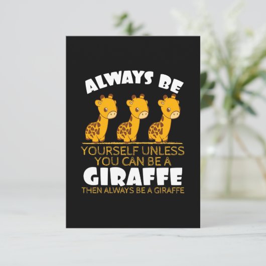 Giraffe Lover Giraffe altijd uzelf zijn Informatiekaartje (Staand voorkant)