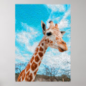 Giraffe Lover Giraffe Art Waterverf Poster (Voorkant)