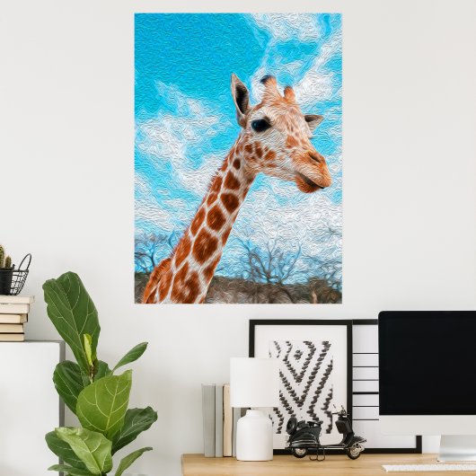 Giraffe Lover Giraffe Art Waterverf Poster (Thuiskantoor)