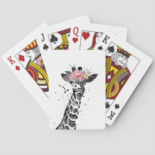 Giraffe Lover Giraffe en ventilator Pokerkaarten (Achterkant)