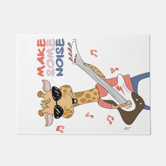 Giraffe Lover Giraffe Guitar maakt geluid Deurmat (Voorkant)