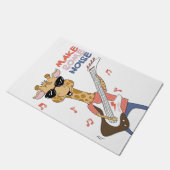 Giraffe Lover Giraffe Guitar maakt geluid Deurmat (Schuin)