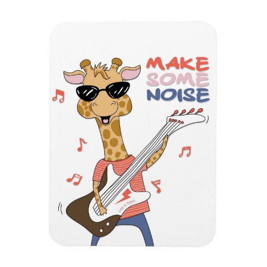 Giraffe Lover Giraffe Guitar maakt geluid Magneet (Verticaal)