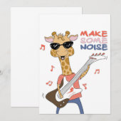 Giraffe Lover Giraffe Guitar maakt geluid Programmakaart (Voorkant / Achterkant)