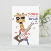 Giraffe Lover Giraffe Guitar maakt geluid Programmakaart (Staand voorkant)