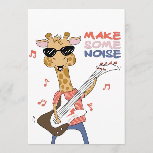 Giraffe Lover Giraffe Guitar maakt geluid Programmakaart (Voorkant)