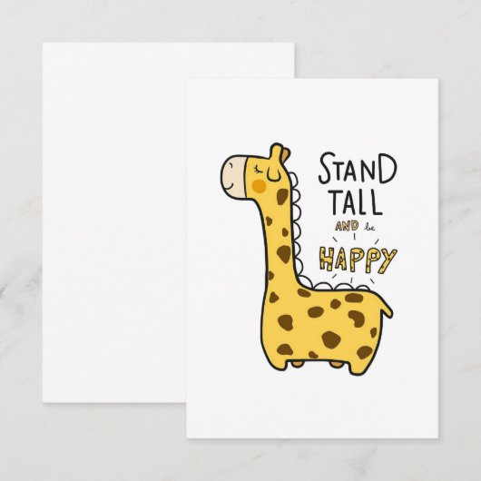 Giraffe Lover Giraffe Informatiekaartje (Voorkant / Achterkant)