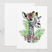 Giraffe Lover Giraffe met Hibiscus Programmakaart (Voorkant / Achterkant)