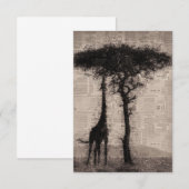 Giraffe Lover Giraffe Newspapier Art Informatiekaartje (Voorkant / Achterkant)