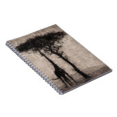 Giraffe Lover Giraffe Newspapier Art Notitieboek (Rechterzijde)