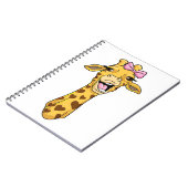 Giraffe Lover Giraffe Ribbon Hearts Notitieboek (Linkerzijde)