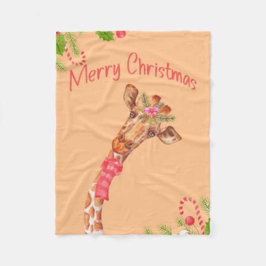Giraffe Lover Giraffes Africa Merry Christmas Fleece Deken (Voorkant)