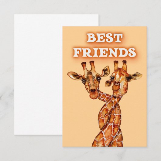 Giraffe Lover Giraffes Afrika Beste vrienden Informatiekaartje (Voorkant / Achterkant)