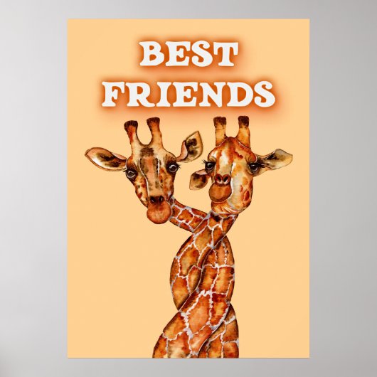 Giraffe Lover Giraffes Afrika Beste vrienden Poster (Voorkant)