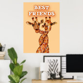 Giraffe Lover Giraffes Afrika Beste vrienden Poster (Thuiskantoor)