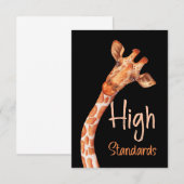 Giraffe Lover Giraffes Afrika Hoge normen Informatiekaartje (Voorkant / Achterkant)