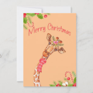 Giraffe Lover Giraffes Afrika Vrolijk kerstfeest Bedankkaart