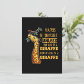 Giraffe Lover Giraffes altijd uzelf zijn Bedankkaart (Staand voorkant)