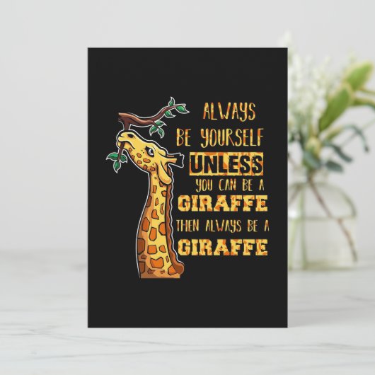 Giraffe Lover Giraffes altijd uzelf zijn Bedankkaart (Staand voorkant)