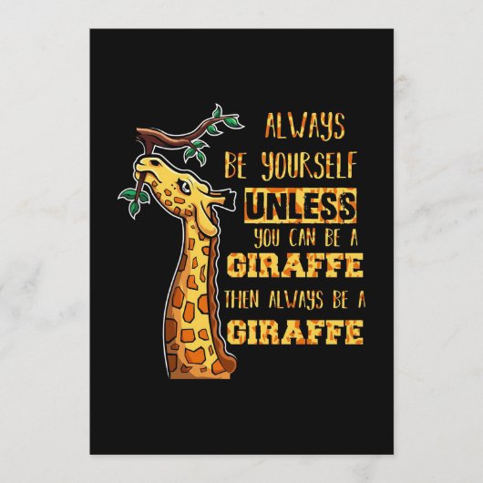Giraffe Lover Giraffes altijd uzelf zijn Programmakaart (Voorkant)