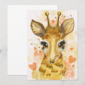 Giraffe Lover Lovely Giraffe Bedankkaart (Voorkant / Achterkant)